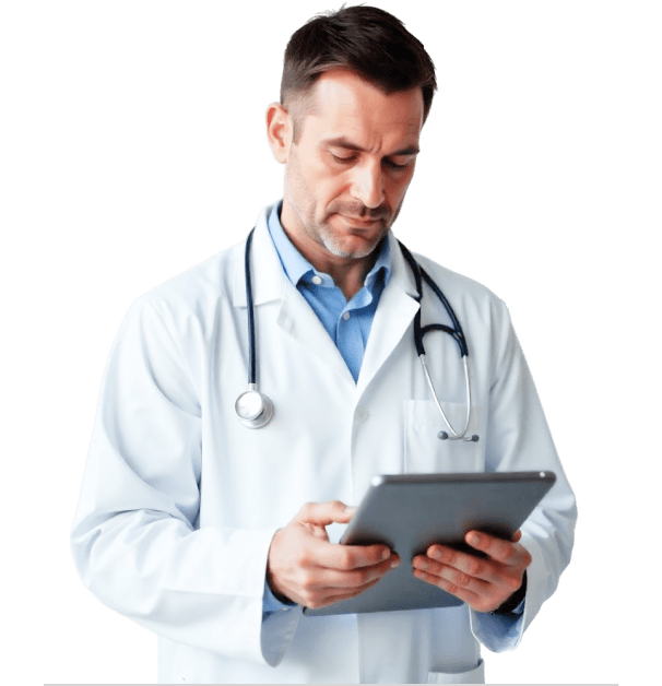 Physician reviewing a patient treatment plan for Sermorelin therapy